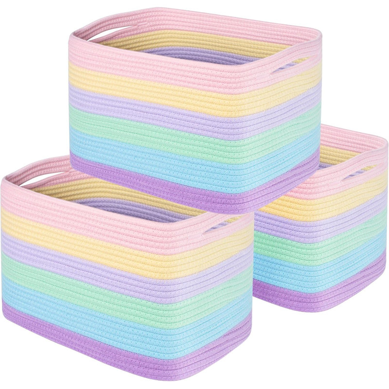 Ensemble de 3 paniers et bacs de rangement Design pour tablettes, salle de jeux et salle de classe