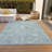 Machine Washable Indoor/Outdoor Xhevrie Blue Rug-911432935