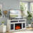 Electric Fireplace Tv Stand With Spacious Storage Console, Embossed Rustic Design, Remote Control, Cord Management, And Adjustable Shelves For Living Room-1105822677