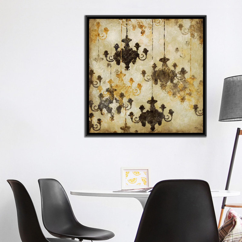 « raffinée i », impression sur toile, H 18 po x l 18 po x P 1,5 po, Toile avec cadre noir, Pas de tapis