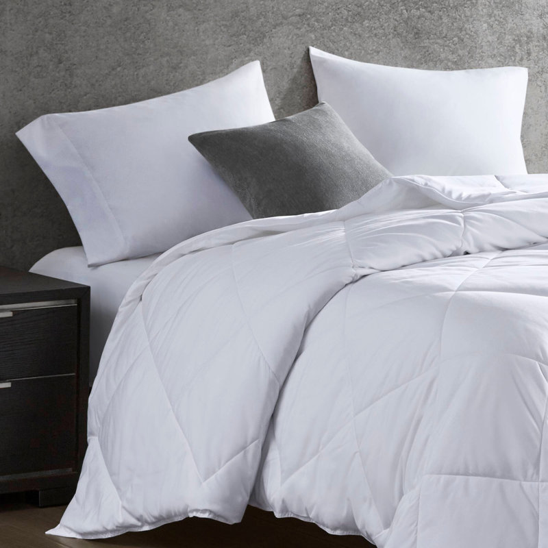 Édredon en duvet synthétique surdimensionné blanc, Édredon simple