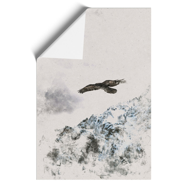 Eagle Flying High Watercolour - Frameless Print, 42cm H x 30cm W x 0.1cm D
