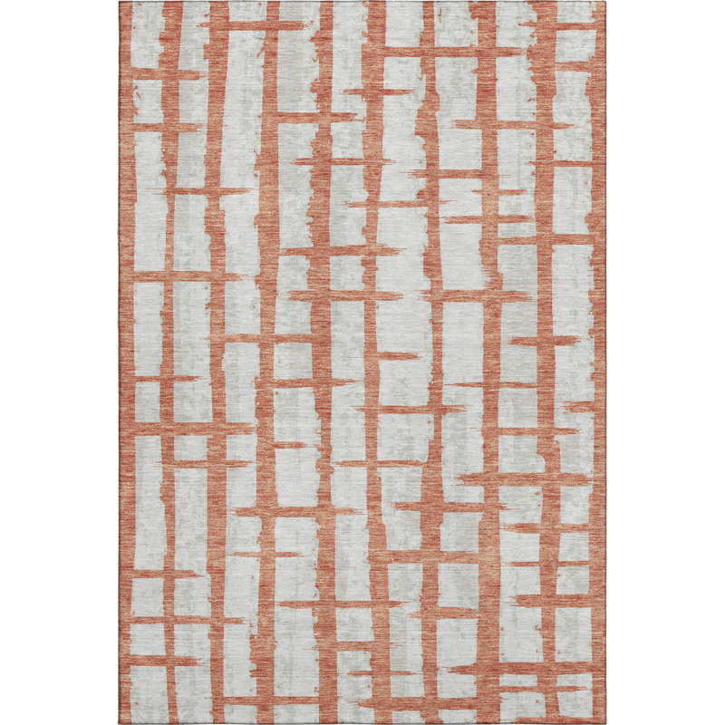 Premium Machine Washable Prisco Coral Rug, Rectangle 2'6" x 3'10"