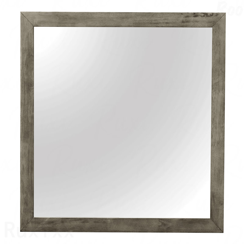Miroir d'appoint chic Chic, 41 po x 41 po, Gris, Carrée