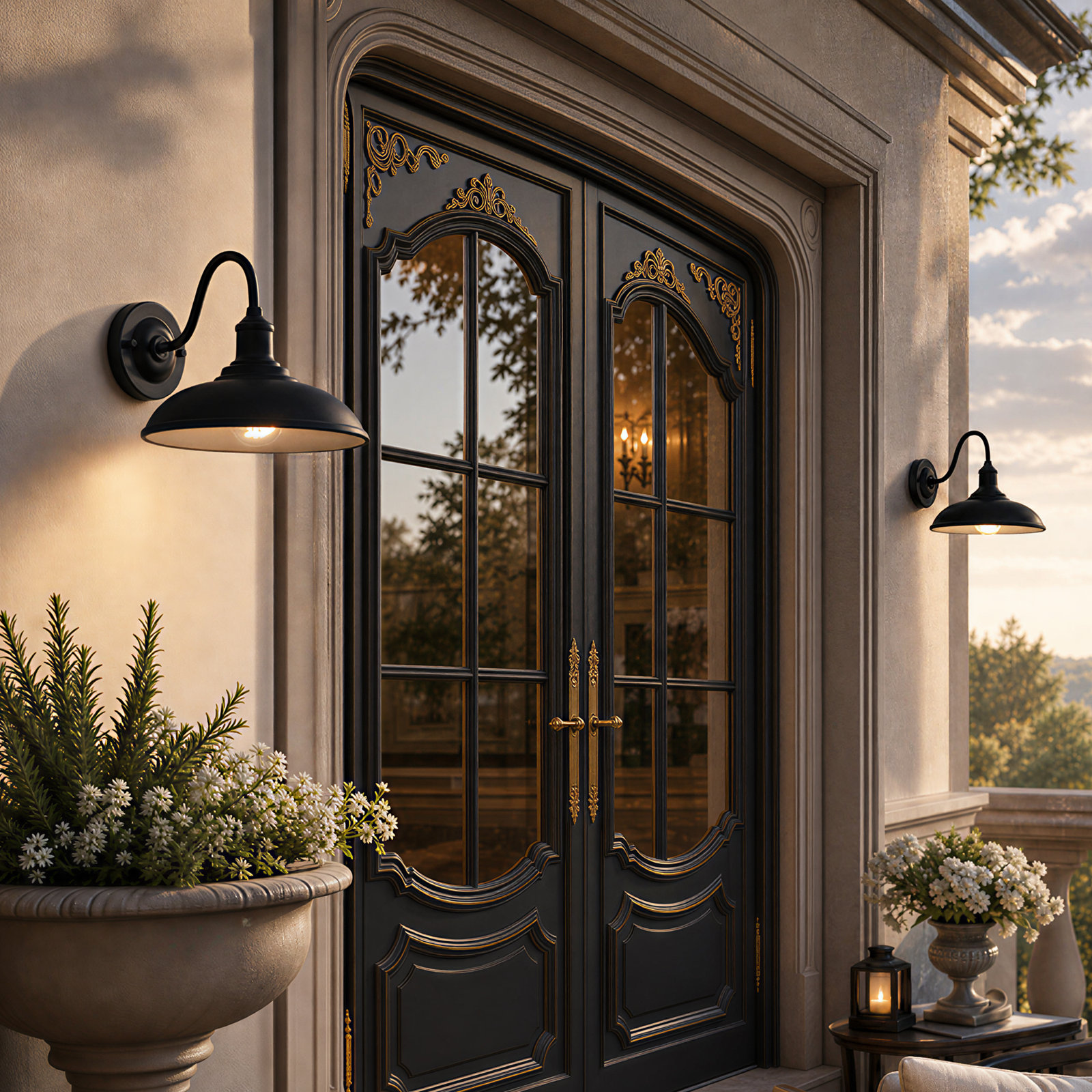 Florence 1-Light Outdoor Light, Black