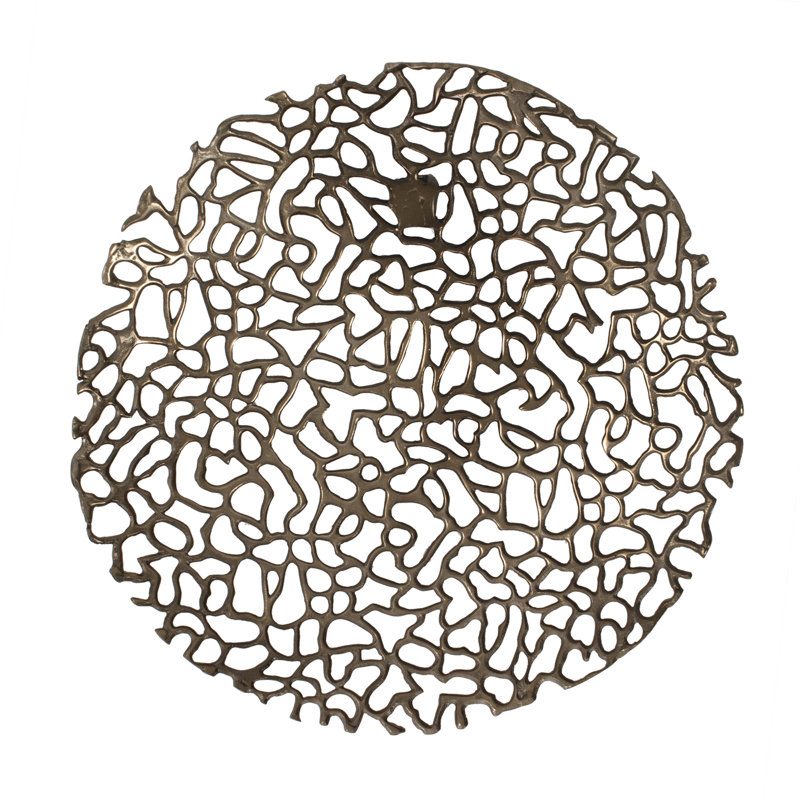 Modern Abstract Wall Decor on Metal, Bronze