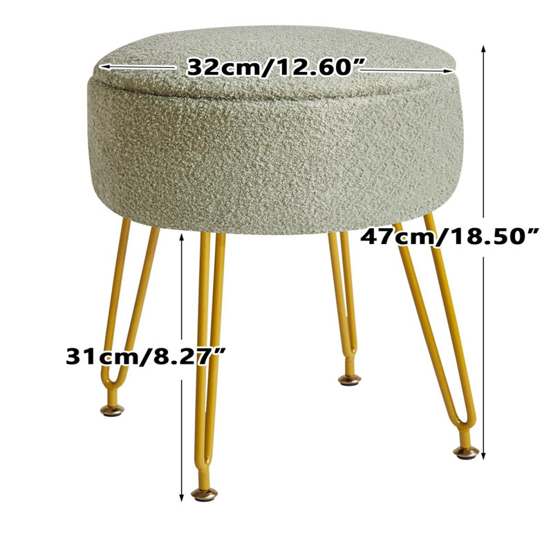 Ahilan Metal Accent Stool, Olive Green