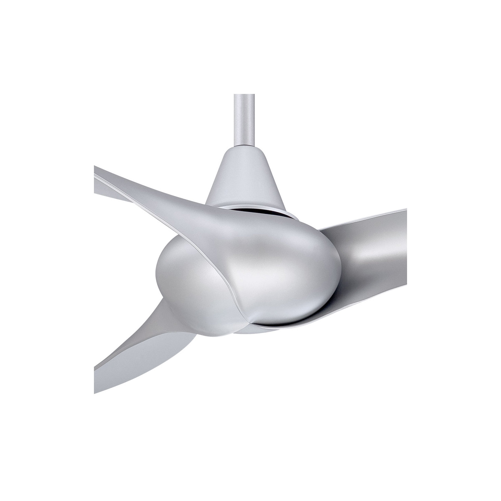 52" Wave 3 - Blade Propeller Ceiling Fan with Remote Control, Silver