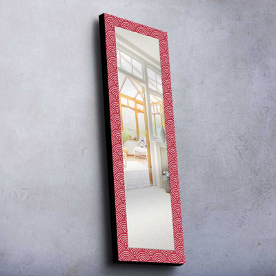 Elegant Decorative Mirror with 100% Pine Wood Frame, 15.7 x 47.2 inches | Real Glass Mirror (Thickness: 0.2 inches) | Stylish Fabric Painting | Ideal for Living Room, Bedroom & Entryway Decor