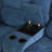 Nordic Light Blue Manual Fluffy Fabric Reclining Loveseat With Console Storage And Cup Holders-941618432