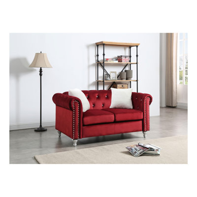 Stylish Burgundy Loveseat For Modern Living