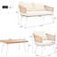Corde de patio avec des tissus et une base solide - Coussins de dossier confortables en tissu beige