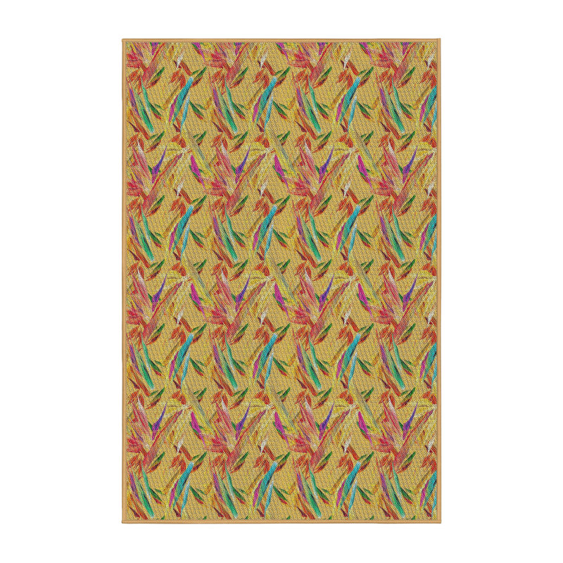 Tapis vert/rouge tissé à la machine, Rectangle 8 pi x 10 pi