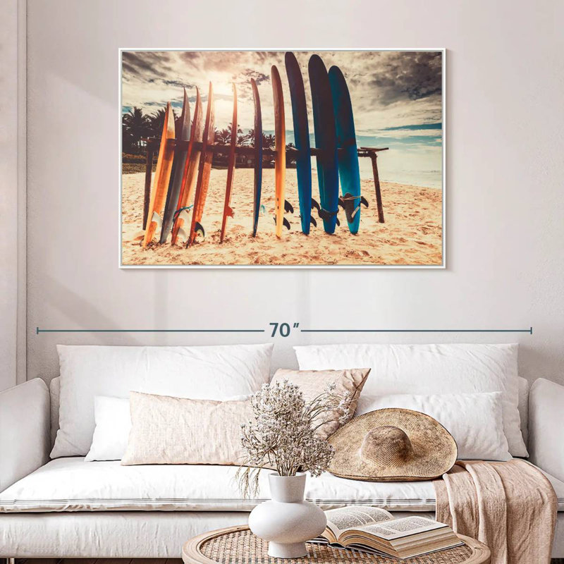 Support de planche de surf, Cadre flottant blanc, 46 po x 31 po