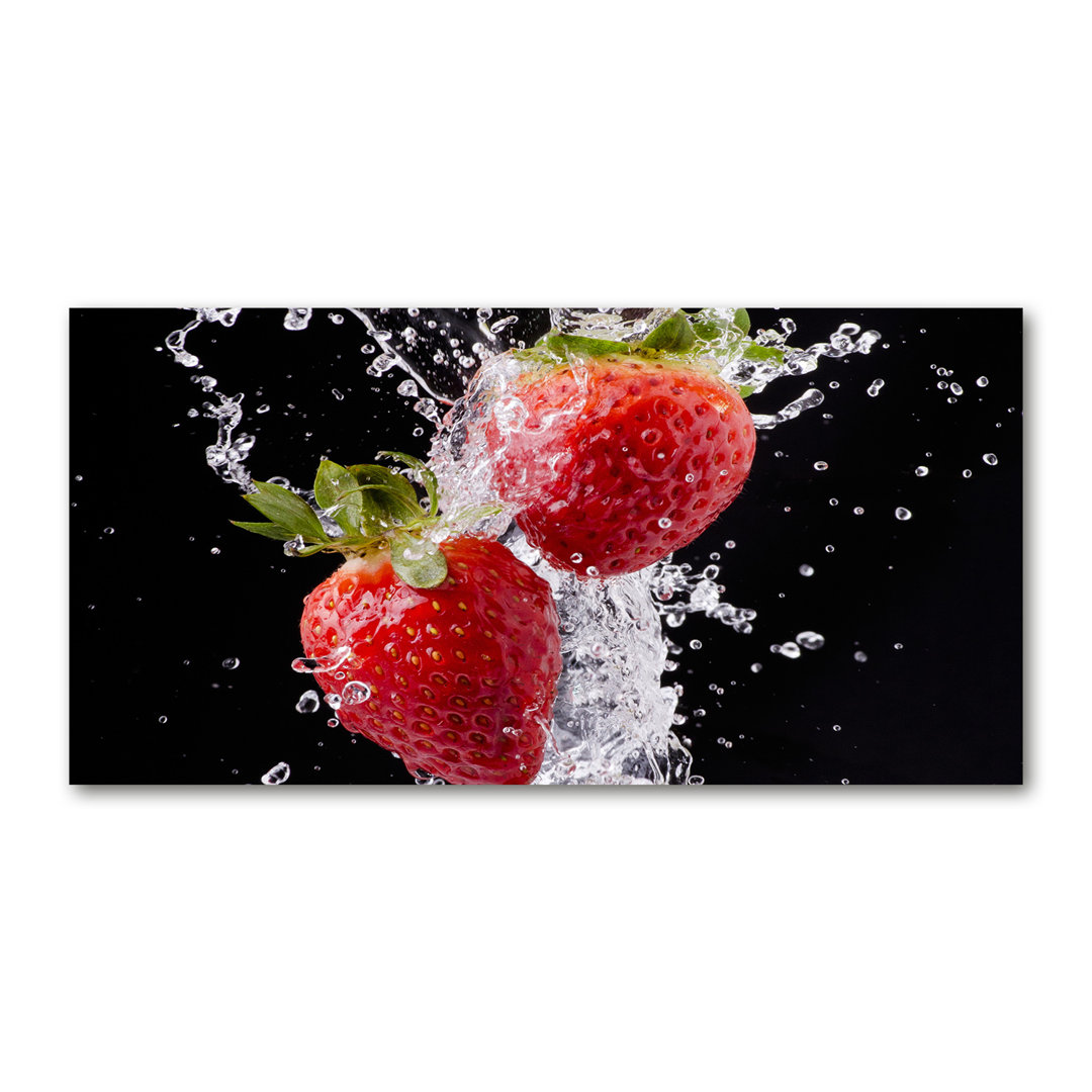 Erdbeeren und Wasser - Ungerahmte Kunstdrucke auf Leinwand