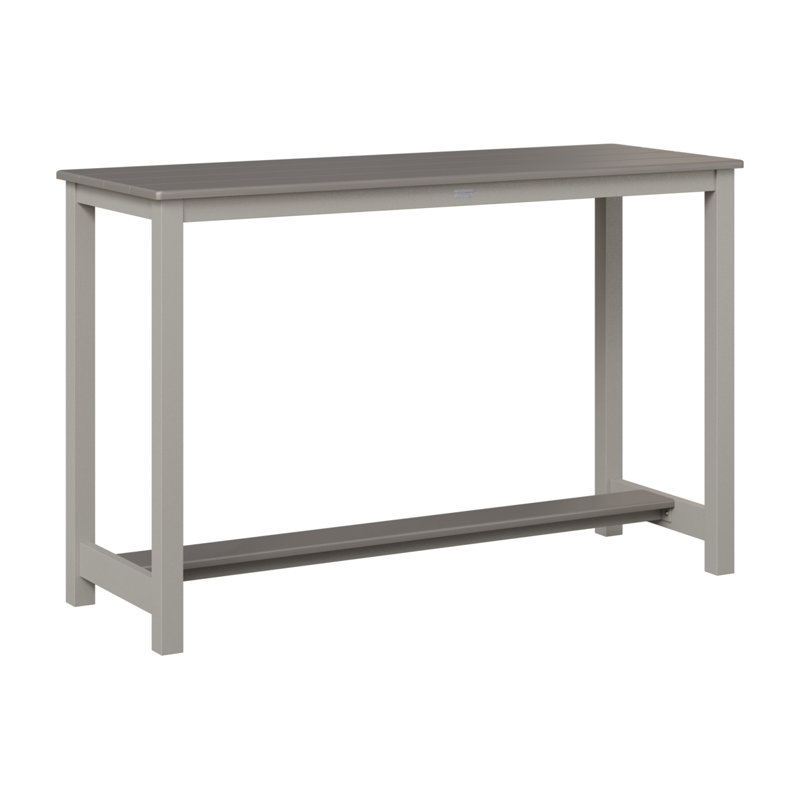 Balcony Outdoor Table, Platinum Silver, 38.5" H x 60" W x 22" D, Hammered Top Stainless