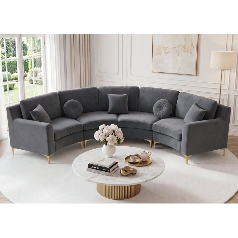 Canapé modulaire Compression, Velours gris velours