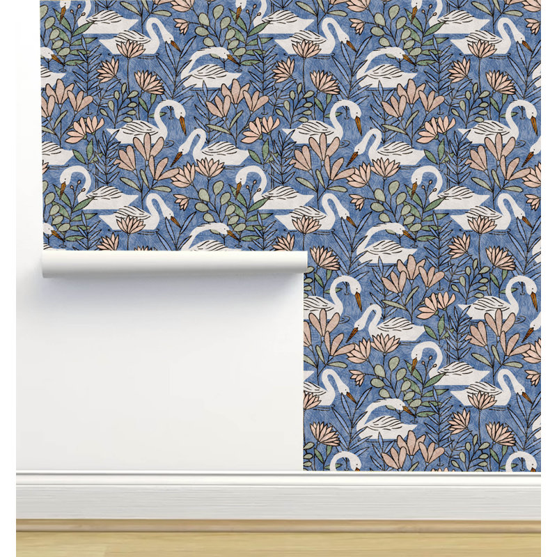 Rouleau de papier peint adhésif texturé L 6 pi x l 24 po Amy Mac Ready Designs, Bleu / rose