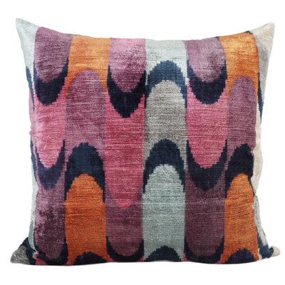 Multicolored Euro short pile velvet accent pillow 