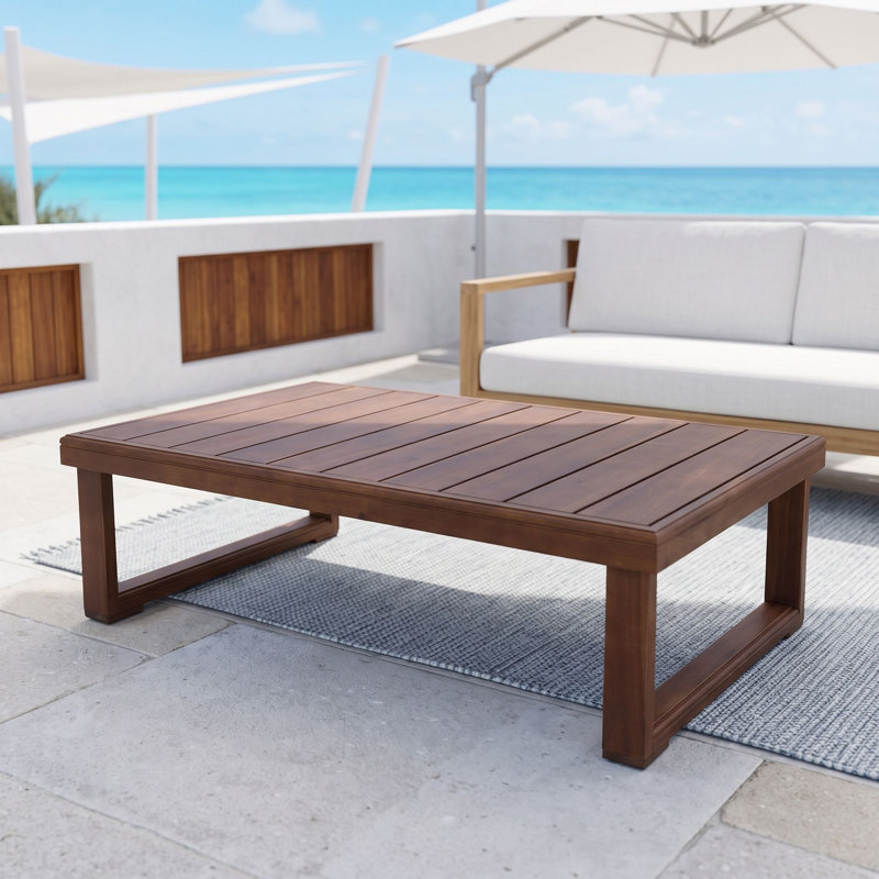 Solid Wood Outdoor Coffee Table , 38.5 " W 22 " D