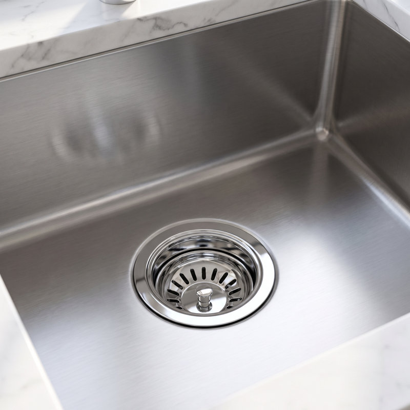 Drain de cuisine en pierre 4 po, Chrome