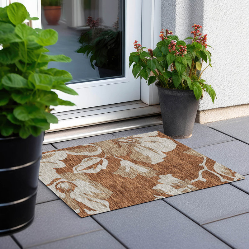 Malchow Machine Washable Indoor/Outdoor ACN857 Rug, Rectangle 1'8" x 2'6"