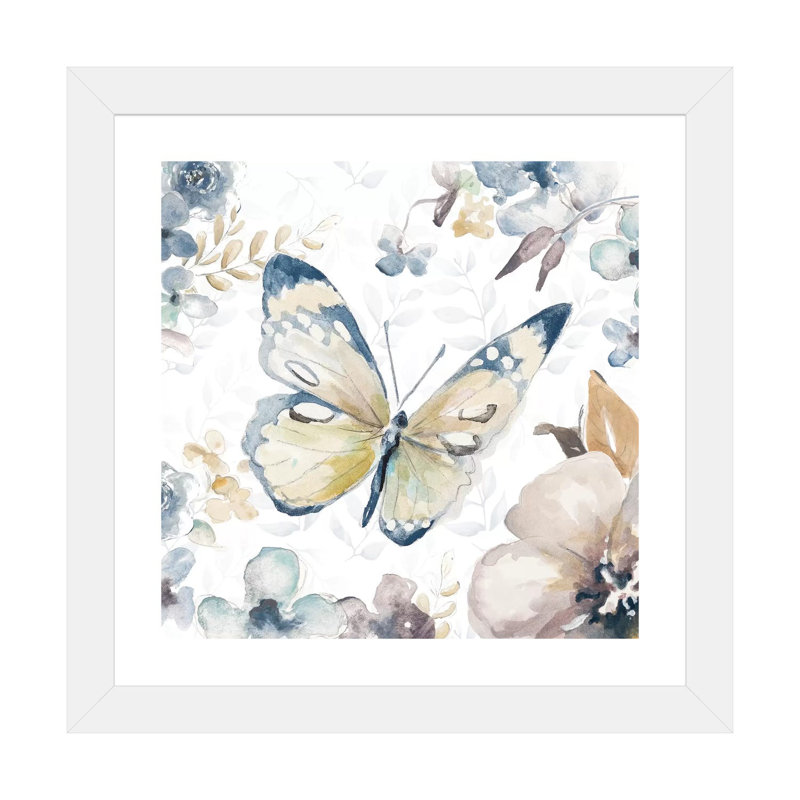 «Butterfly Beauty II» par Patricia Pinto - reproduction d'art, Blanc, H 24 po x l 24 po x P 1 po, Papier encadré blanc