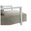 Chaise d'appoint moderne Xenith avec revêtement en lin gris et pieds en acier inoxydable brossé