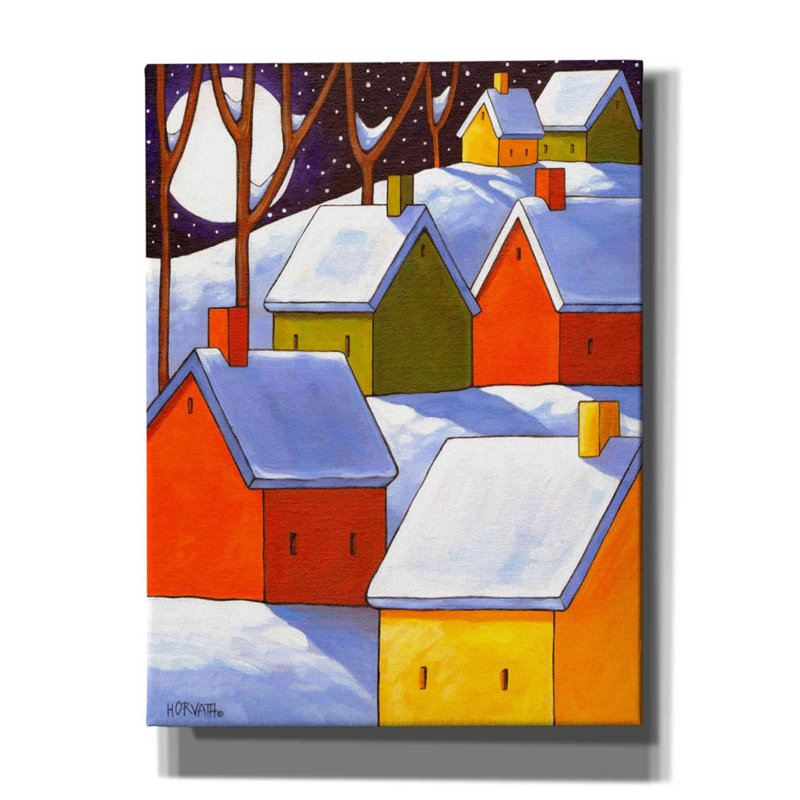 " Hillside Winter Night " by Cathy Horvath-Buchanan, 16" H x 12" W x 0.75" D