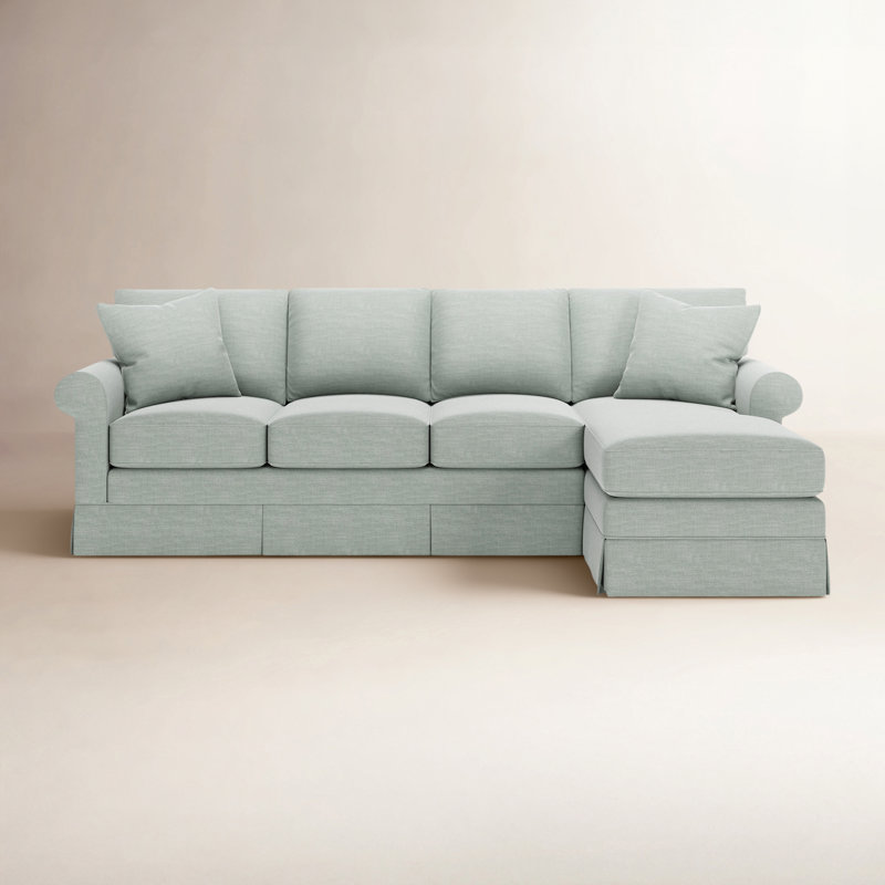 Friedman Upholstered Sectional with Chaise, Right Hand Facing, Conversation Capri Basketweave