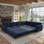 Upholstered 118 " Chenille L-Shaped Sofa Bed