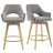 Lovetro Swivel Full Back Linen Upholstered 26.8"H Counter Stool with Solid Wood Frame and Arms-164351599