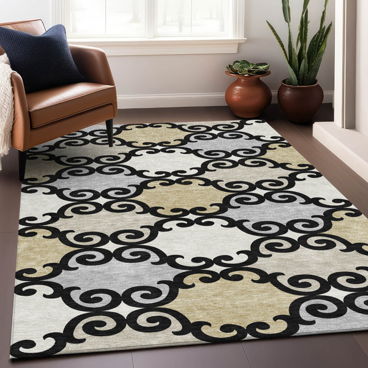 Malek Indoor/Outdoor Area Rug with Non-Slip Backing