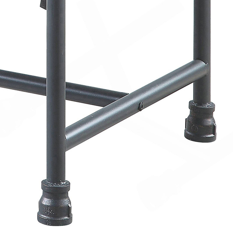 Repose-pieds rectangulaire capitonné en tissu + métal