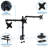 Full Motion Triple Monitor Universal 3 Desk Mount