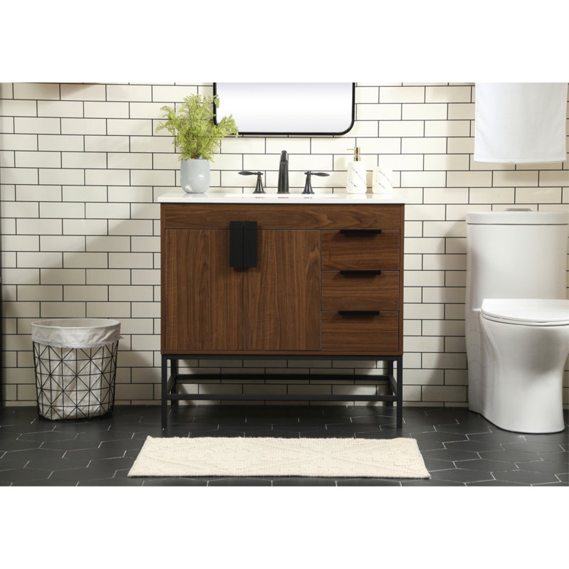Ensemble de meuble-lavabo simple 36 po Eugene, Noyer