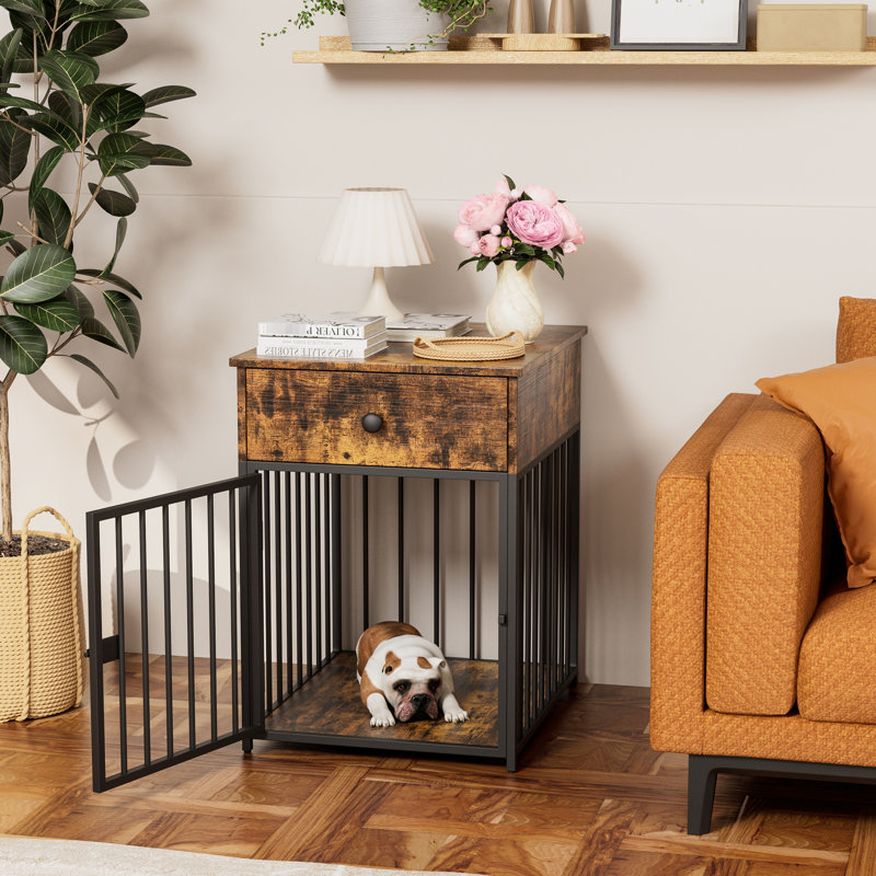 La cage pour chien avec tiroir s'adapte aux besoins vitaux des petits chiens et ajoute un style à la maison