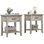 Table de bout moderne et polyvalente à côté de la table de bout pour chambre de bébé, table de bout avec tiroir de rangement, assemblage facile, 2 pièces - gris