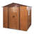 6Ft X Metal Shed With Base, Galvanized Iron Panels, , - Coffee Steel Frame, Foundation, Sliding Doors,