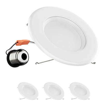 5/6" Smooth Square 12W LED Recessed Dimmable Downlight, 120V, 950LM, CCT Selectable