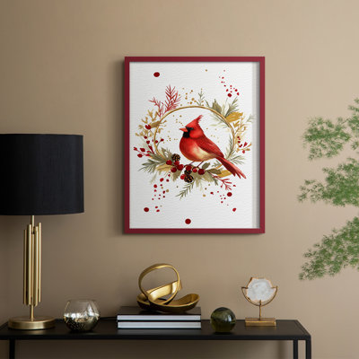 «Christmas Holiday Art», reproduction d'art encadrée - Bois massif