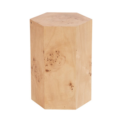Hexagon Burlwood Side Table