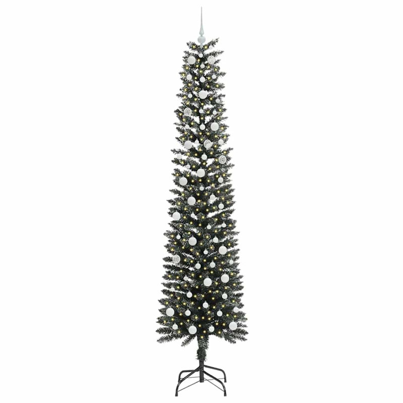 Artificial Christmas Tree with 300 LEDs Green, 7.87' H, White