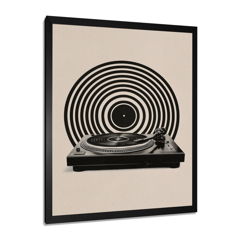 «Black and Grey Vintage», impression sur toile rétro, H 40 po x l 30 po, Reproduction encadrée, Noir