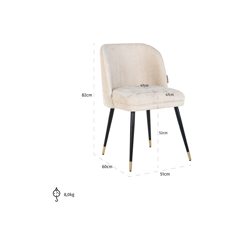 Alicia Upholstered Dining Chair, White