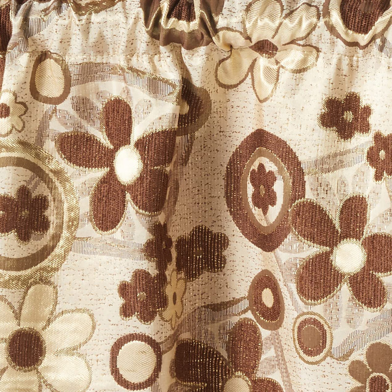 Merlene Floral Tailored Window Valance, Brown / Gold