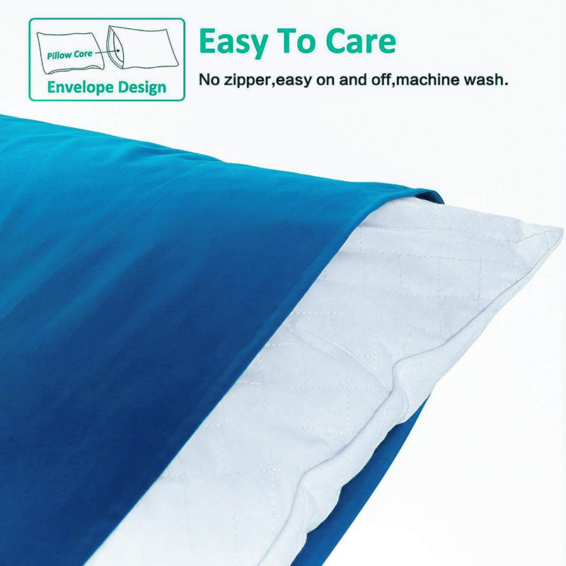  Housse de coussin en microfibre, Taies d'oreiller pour grand lit, Bleu royal