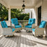 4-Piece Outdoor Wicker Swivel Rocking Chairs With Cushioned Seats