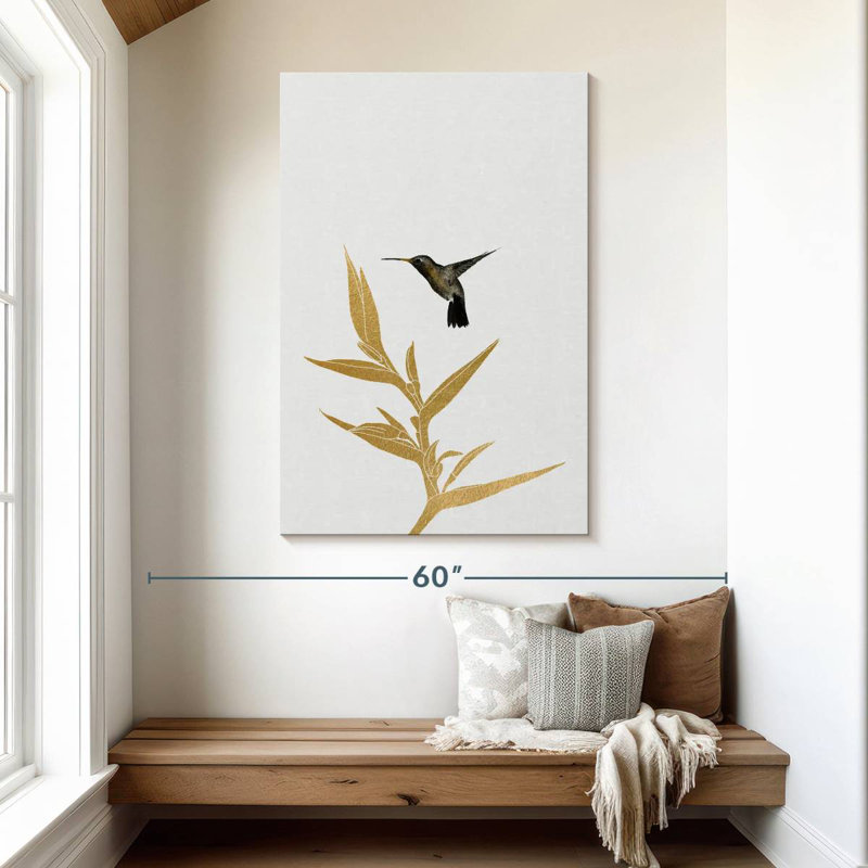 Colibri et fleur I, H 48 po x l 32 po