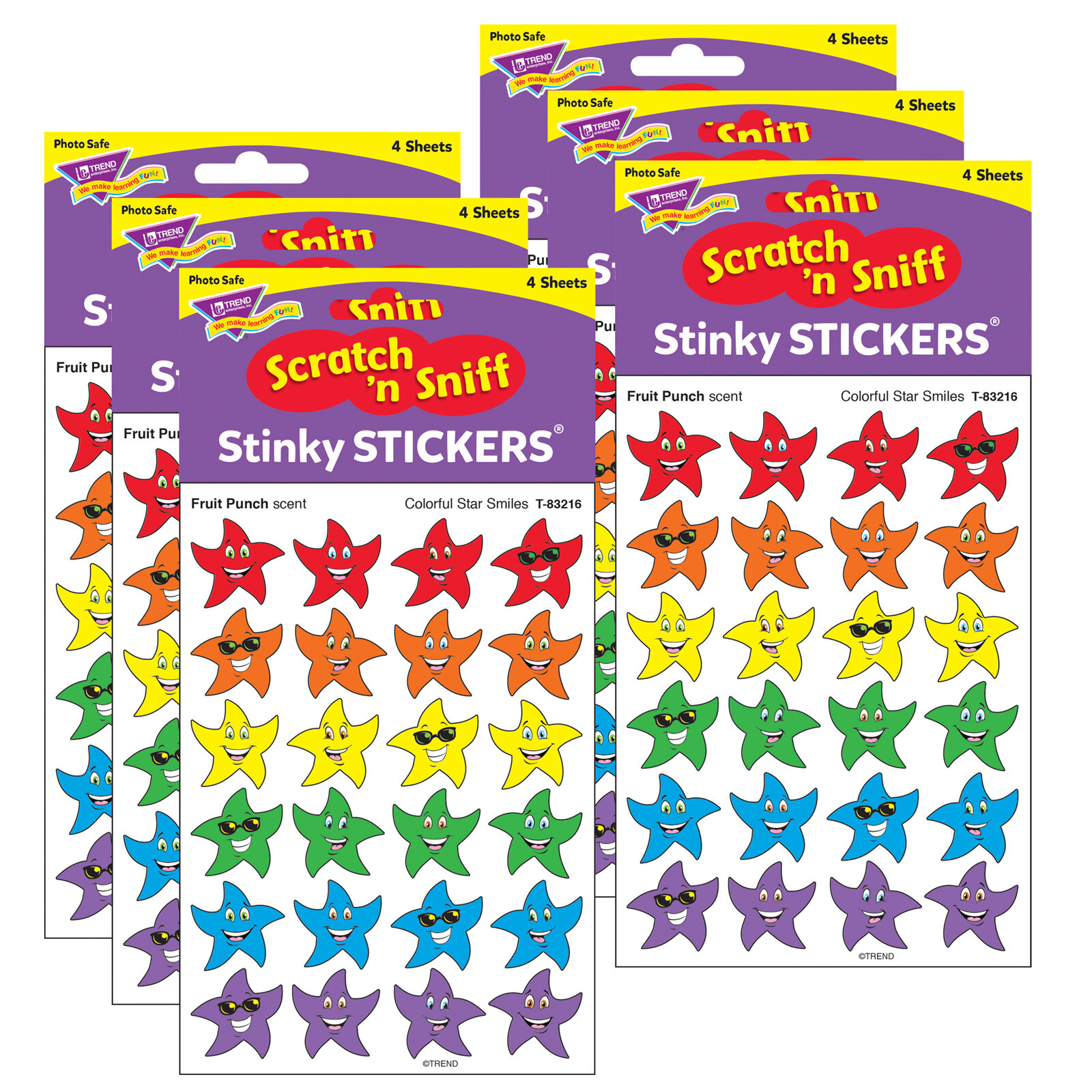 Trend Sparkly Unicorns Sparkle Stickers , 24 per Pack, 6 Packs
